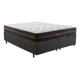 Cama Box Baú Queen Herval Palermo, Preto, 74x158x198cm