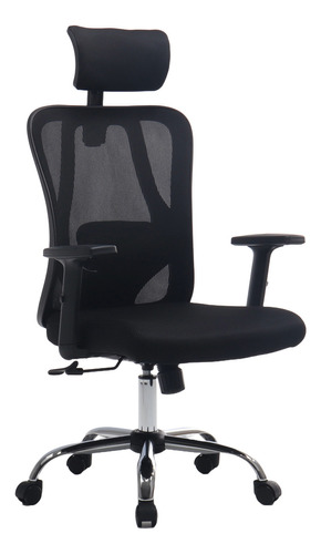 Silla De Oficina Ejecutiva Pro Con Apoya Brazos Ajustables Color Negro Material Del Tapizado Mesh