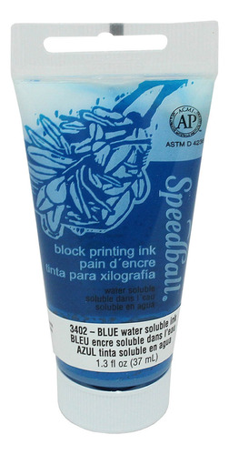 Tinta Xilografía Grabado Linoleo Timbres Speedball 37ml. Color Azul