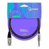 Cabo De Microfone Balanceado Kato Xlr P10 Preto 7 Metros