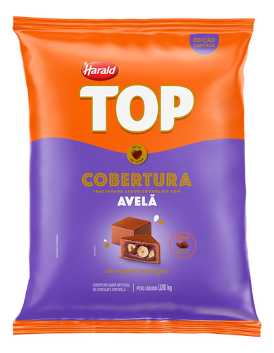 Chocolate Top Harald Gotas Avelã Cobertura  1,050kg