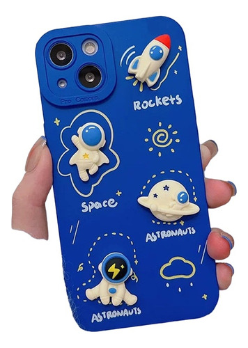 Funda Astronauta Cohete Saturno 3d Para iPhone 13 Pro + Kit