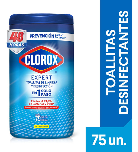 Toallitas Desinfectantes Clorox Expert Canister 75 Un