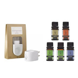 Kit Difusor Elétrico Porcelana E 5 Essências 10ml Via Aroma