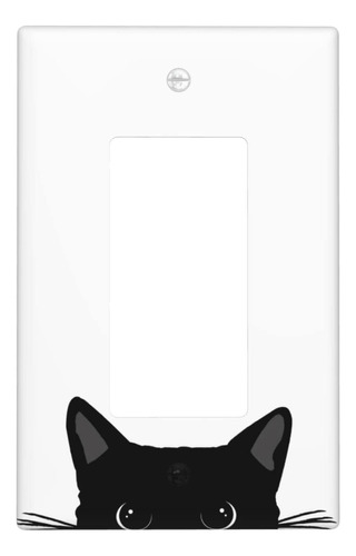 Placa De Pared De Gato Negro Con 1 Cuadrilla, Cubierta De In