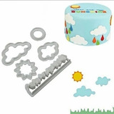 Set Cortadores Marcadores De Fondant Paisaje Nubes Sol Pasto