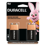 02 Bateria  9v Alcalina Duracell 1 Cartela 6lp3146/mn1604