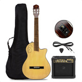 Guitarra Electrocriolla Media Caja Ampli Funda Eq Afinador