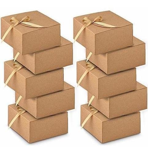 Cajas De Regalo Tapas  Paquete De 10 Cajas De Papel Kra...