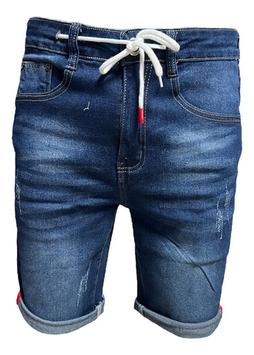 Short Jeans Elasticado De Hombre