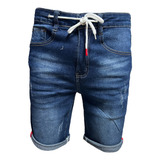 Short Jeans Elasticado De Hombre