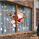 Vinil Autoadherible Navideño Decoración Santa Pared Ventana