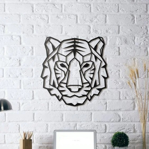 Figura Geométrica Tigre Animales | Cuadro Pared Decoración