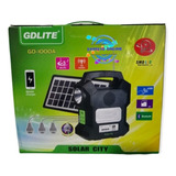 Linterna Kit Solar Portátil Gdlite Camping Bluetooth Usb Mp3