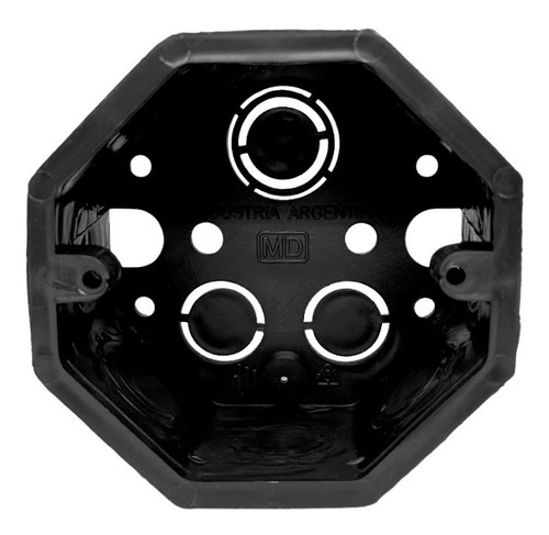 Caja De Luz Embutir Negra Octogonal X10 Unidades - Gymtonic