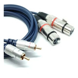 Cable De Audio 2 Xlr Hembra A 2 Rca Macho 1.8 Mts