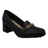 Mocasines De Tacon Negro Zapatos Mujer Modare 7373107