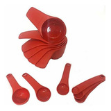 Juego De Tazas Y Cucharas Medidoras Tupperware Chili Red