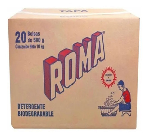 Caja Jabón Roma En Polvo 20 Bolsas De 500g C/u Detergente