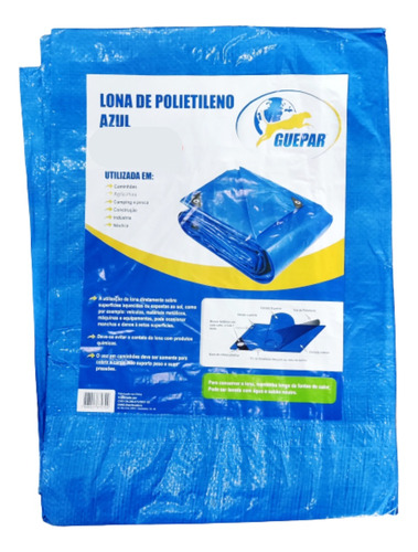 Lona 3x5 Plastica Encerado Azul Multiuso Impermeavel Ilhós