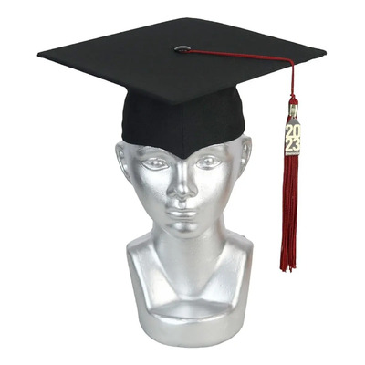 Birrete Negro Niños Sombrero Graduación Borla + Dije Color Guinda Talla Infantil | Meses sin interés