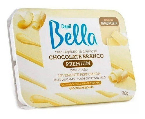 Cera Depilatória Cremosa Chocolate Branco Depil Bella 800g