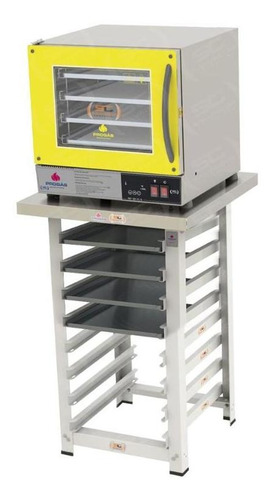 Forno Turbo Prp-004 Plus Digital 220v Amarelo+bancada+4forma