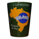 Copo Cerâmica Verde De Caipirinha Mapa Do Brasil  200ml C468