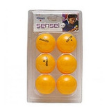 Set De 6 Pelotas De Ping Pong Sensei 1 Estrella Naranja