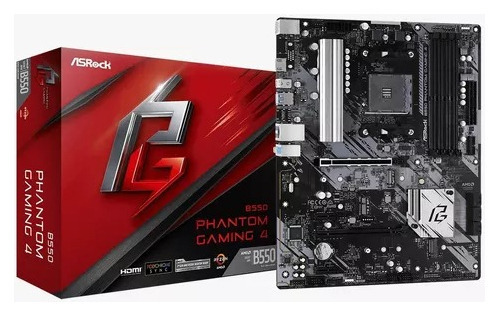 Placa Mãe Asrock B550 Phantom Gaming 4 Ddr4 Am4 Aatx Cor Preto