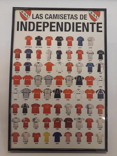 Independiente Camisetas Del 1904 Al 2018 Cuadro Enmarcado 