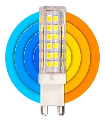 Lampara Led Bipin 8w G9 220v Foco Iluminacion Equivale 80w Color Blanco Color De La Luz Blanco Frío