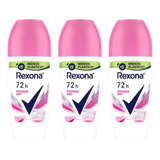 Kit 3 Desodorante Antitranspirante Rexona Powder Dry Rollon 