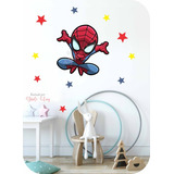 Vinilo Decoración Infantil Super Héroe Batman Spiderman X1