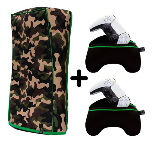 Kit Camuflado 1 Funda Vertical Ps5/play5 + 2 Fundas Joystick