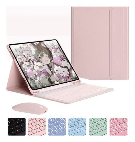 Capa Para iPad Air 5/air 4 + Teclado Retroiluminado + Mouse