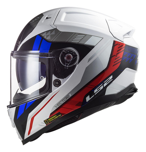 Casco Para Moto Ls2 Ff811 Vector Ii Stylus Blanco/ Azul