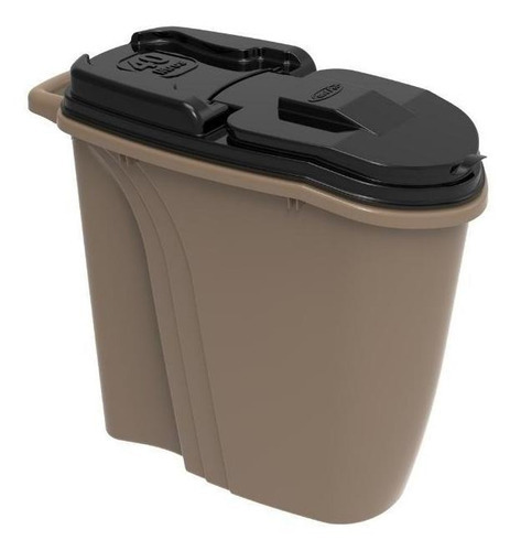 Porta Ração Dispenser Home Gold 40 Lts Gold Edition Preto