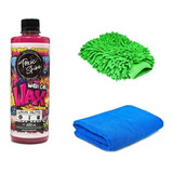 Kit Shampoo Con Cera Wax Toxic Shine + Manopla + Microfibra