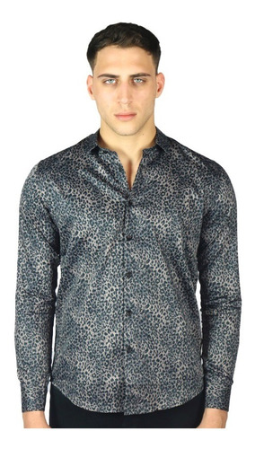 Camisa Hombre Manga Larga Lisas Estampadas Variedad Colores 