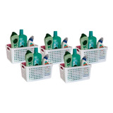 Set X 5 Canasto Organizador Cesto Plastico Rectangular #815