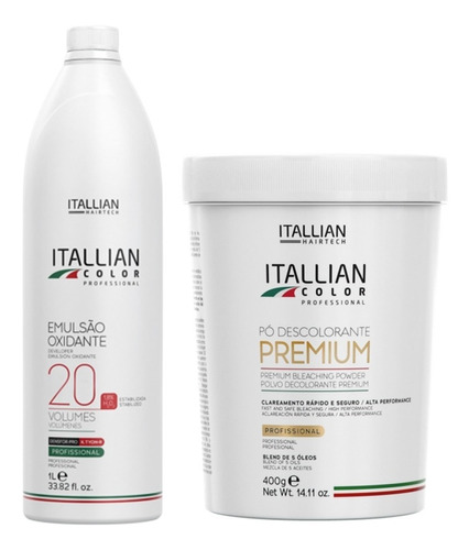 Pó Descolorante Premium Itallian Collor 400g + Ox 20v