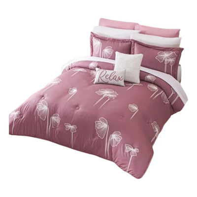 Edredon Lavable Selma Microfibra Matrimonial Concord Color Berry | Envío gratis