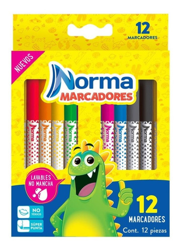 Marcador Plumones Lavables  X 12 544608 Norma