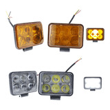 Par Faros 6 Led Lupa Rectangular Auxiliar Fija Estrobo