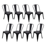 Kit 7 Cadeiras Aço Tolix Industrial Empilhavel Varias Cores
