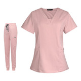 Conjunto De Uniformes Médicos Para Mujer, Blusa Con Cuello