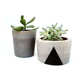 2 Vasos De Concreto Plantas Decoração