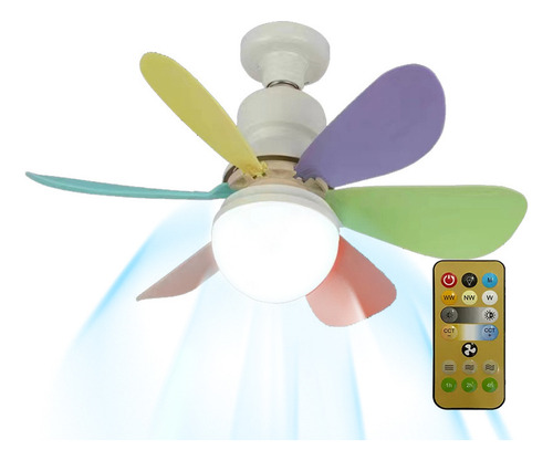 Ventilador De Techo Ligero Con Mando A Distancia Y Luz Led