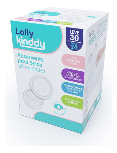 Absorvente Seios Lolly Diurno 30un Premium Anti-vazamento